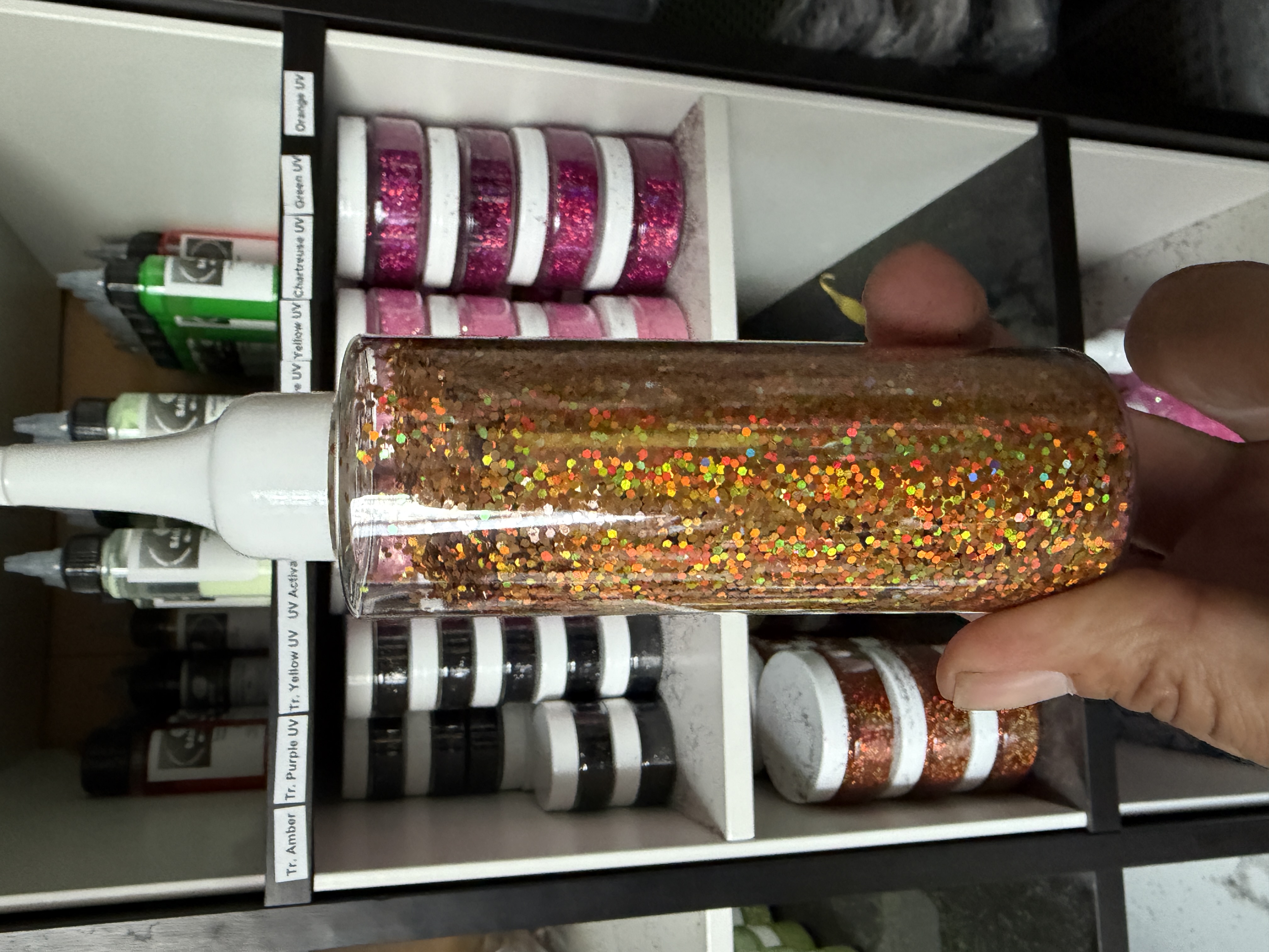 MIKATECH Glitter 1mm Irisierend Gold 100ml