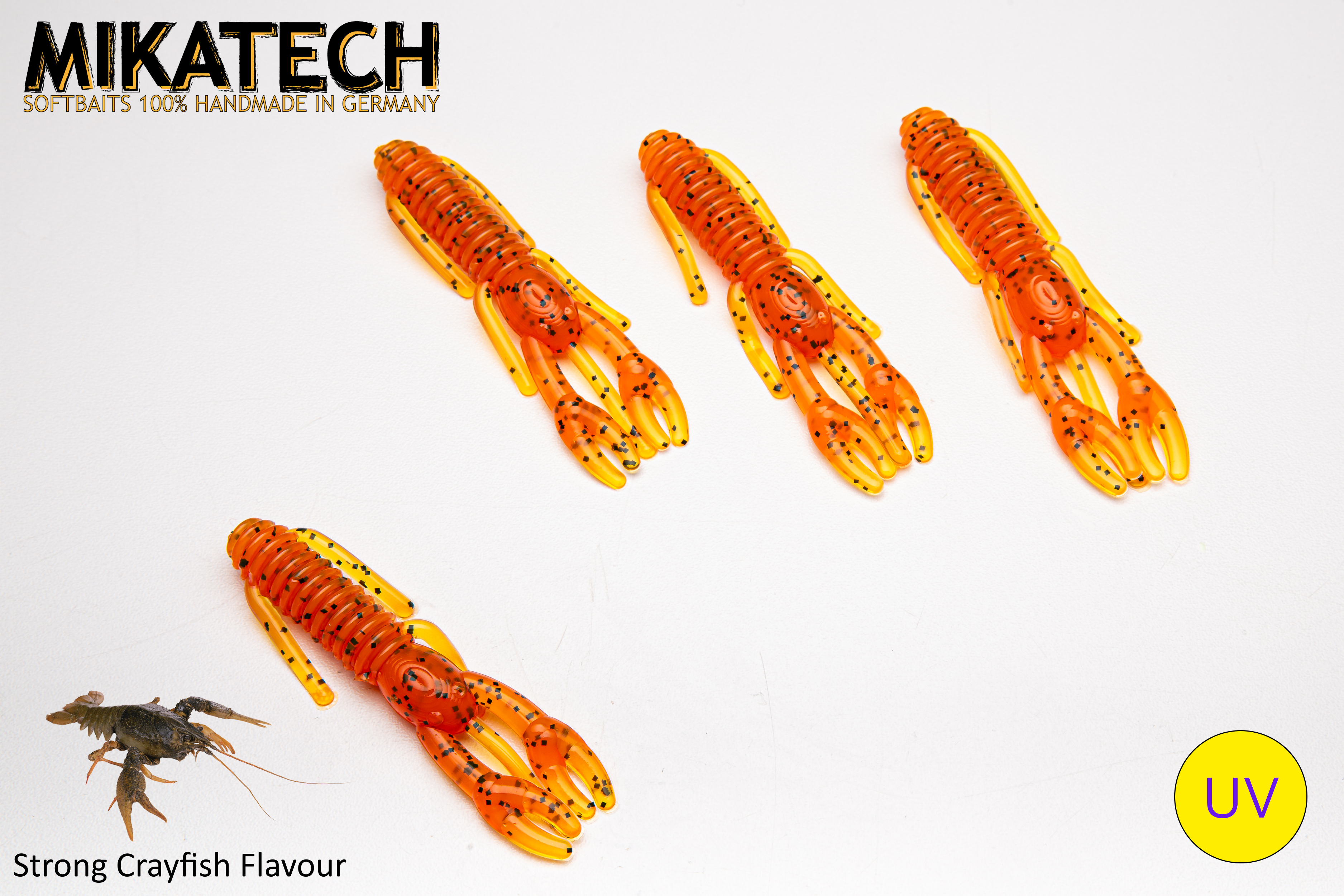MIKATECH Real Craw 8cm Orange Motoroil Black Flake UV