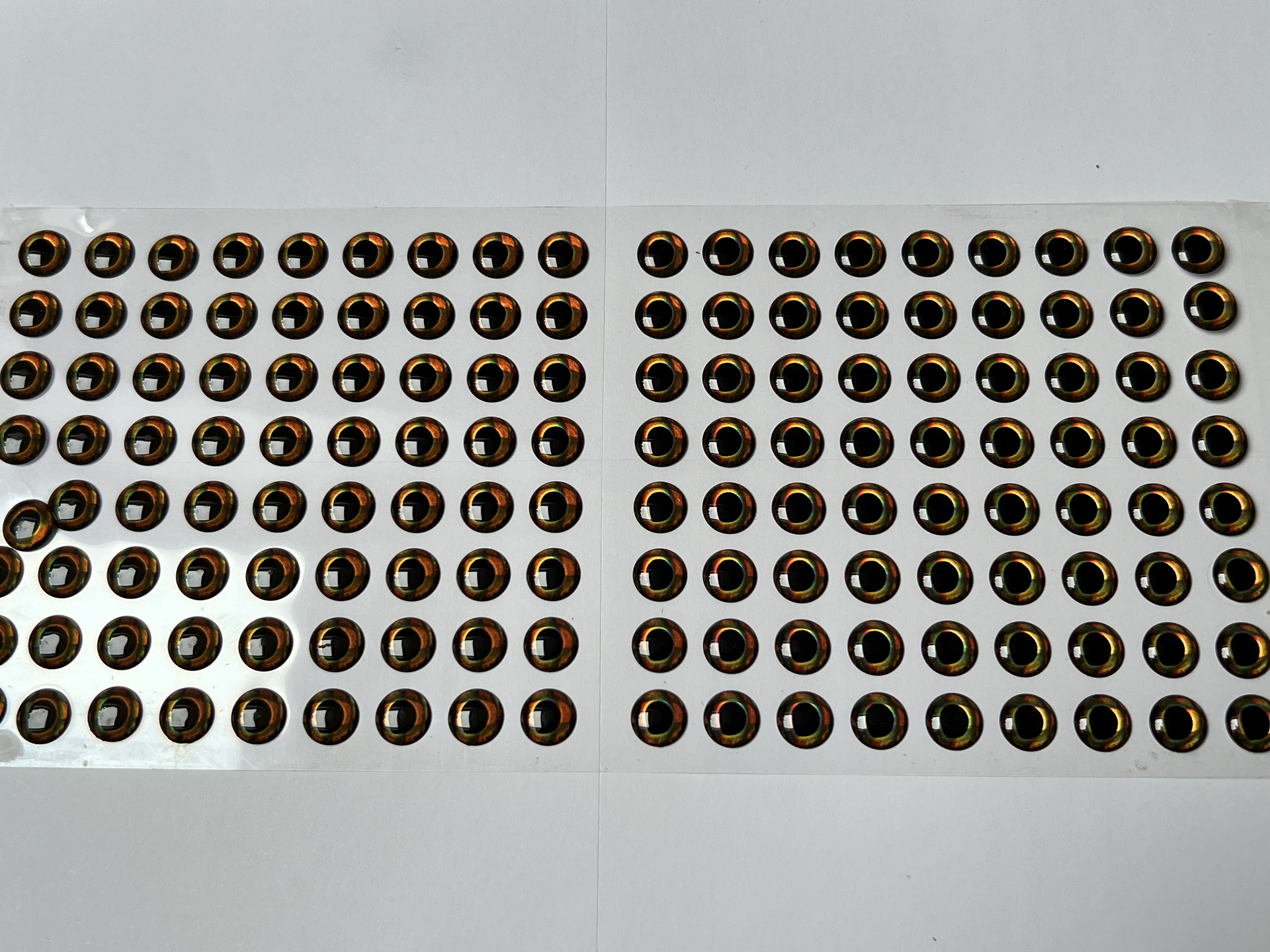 MIKATECH Epoxy 3D Augen 10mm Natural Gold 144er Karte MIKATECH Epoxy 3D Augen 10mm Natural Gold 144er Karte