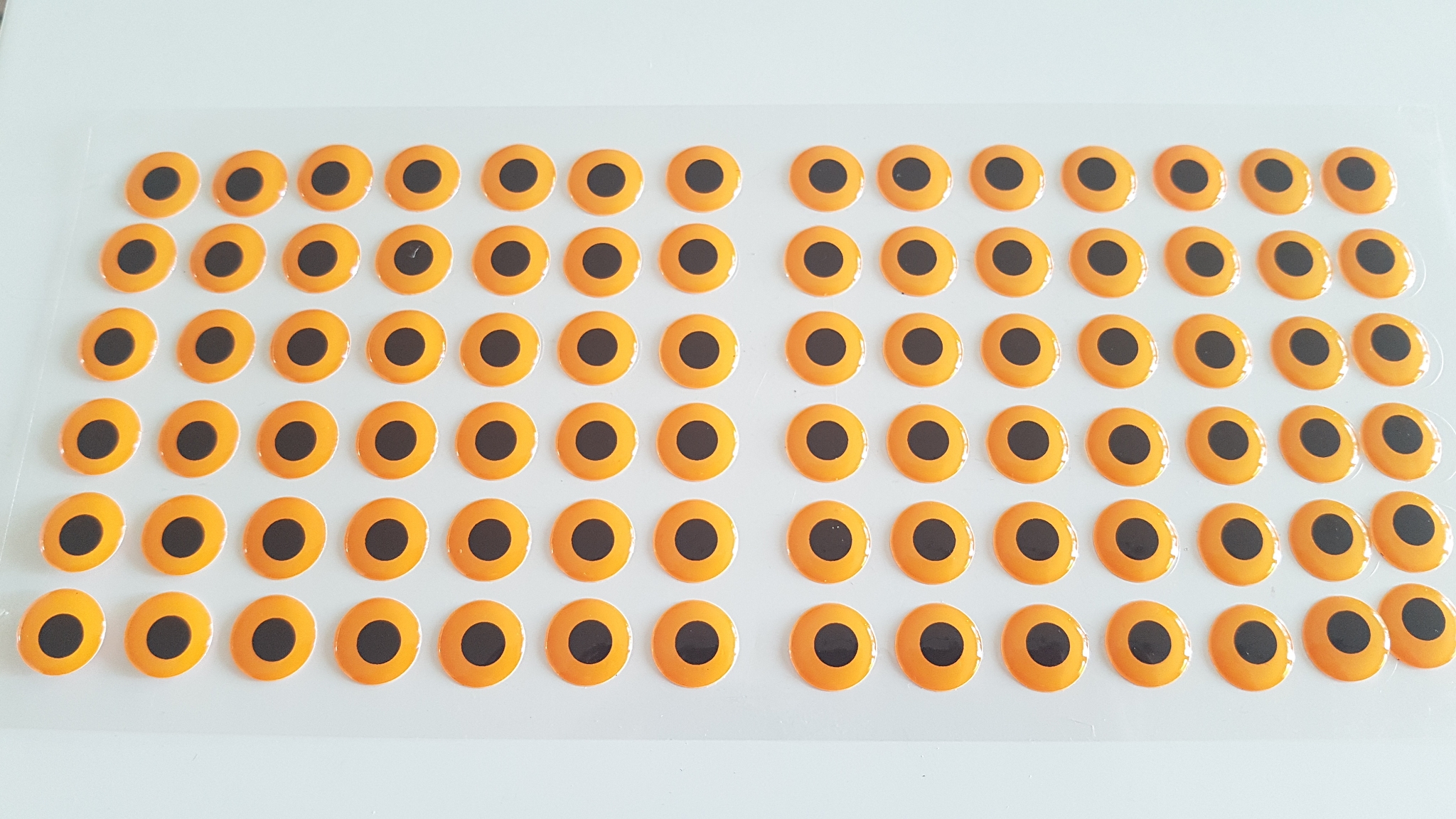 MIKATECH-Soft-3D-Augen-14mm-Hot-Orange-84er-Karte MIKATECH Epoxy 3D Augen 14mm Hot Orange UV Karte 84 Stück