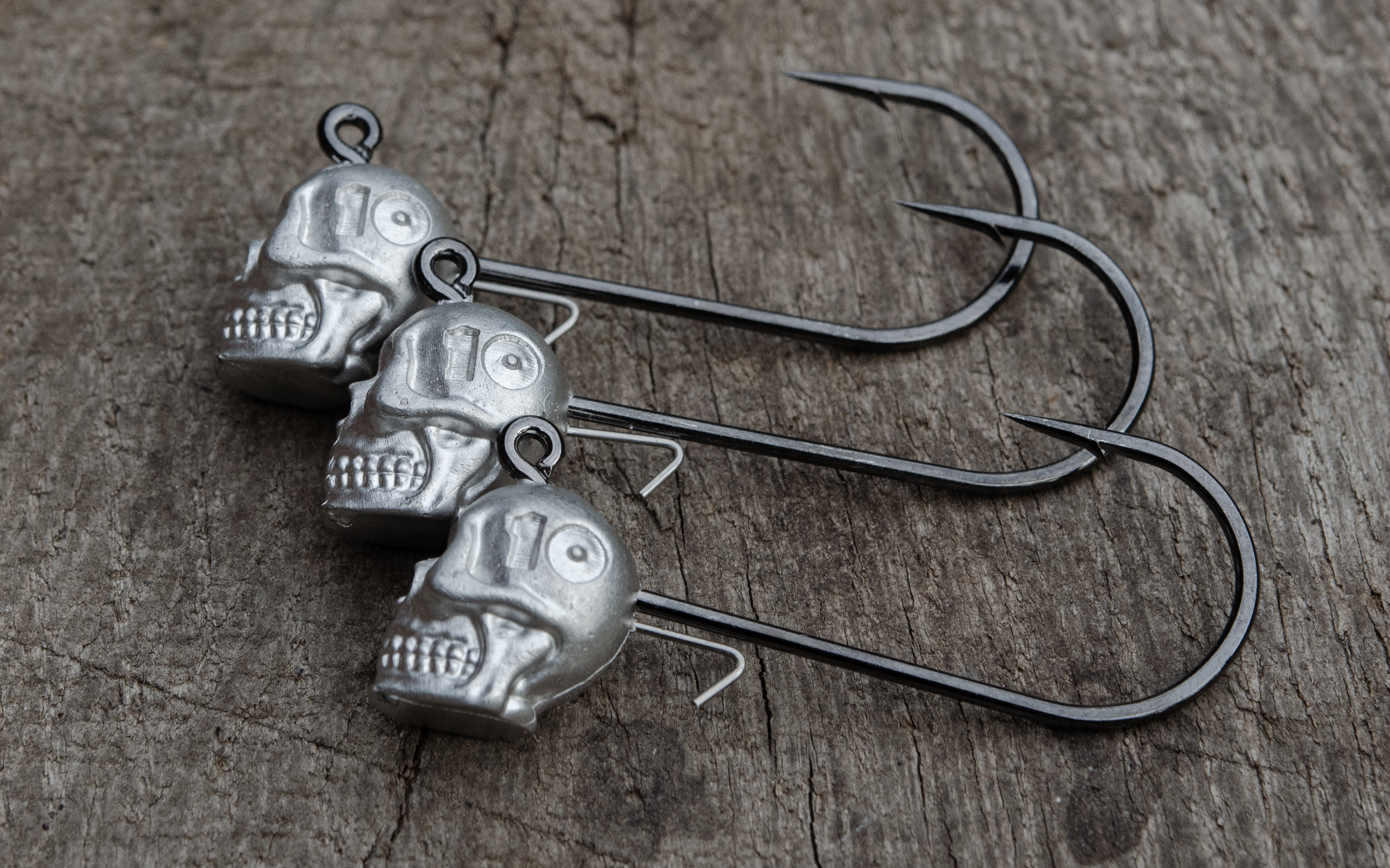 Q-jig-bleifreier-Jigkopf-10-Gramm Q-Jigs 3/0 10g - Set a 3 Stück Totenkopf Jig VMC Haken