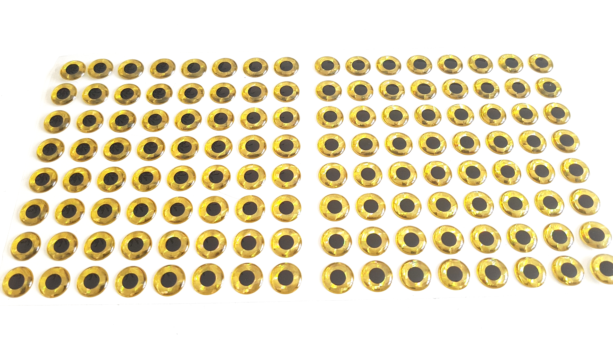 MIKATECH-Soft-3D-Augen-12-5mm-Prism-Gold-128er-Karte MIKATECH Epoxy 3D Augen 12,5mm Prism Gold Karte 112 Stück
