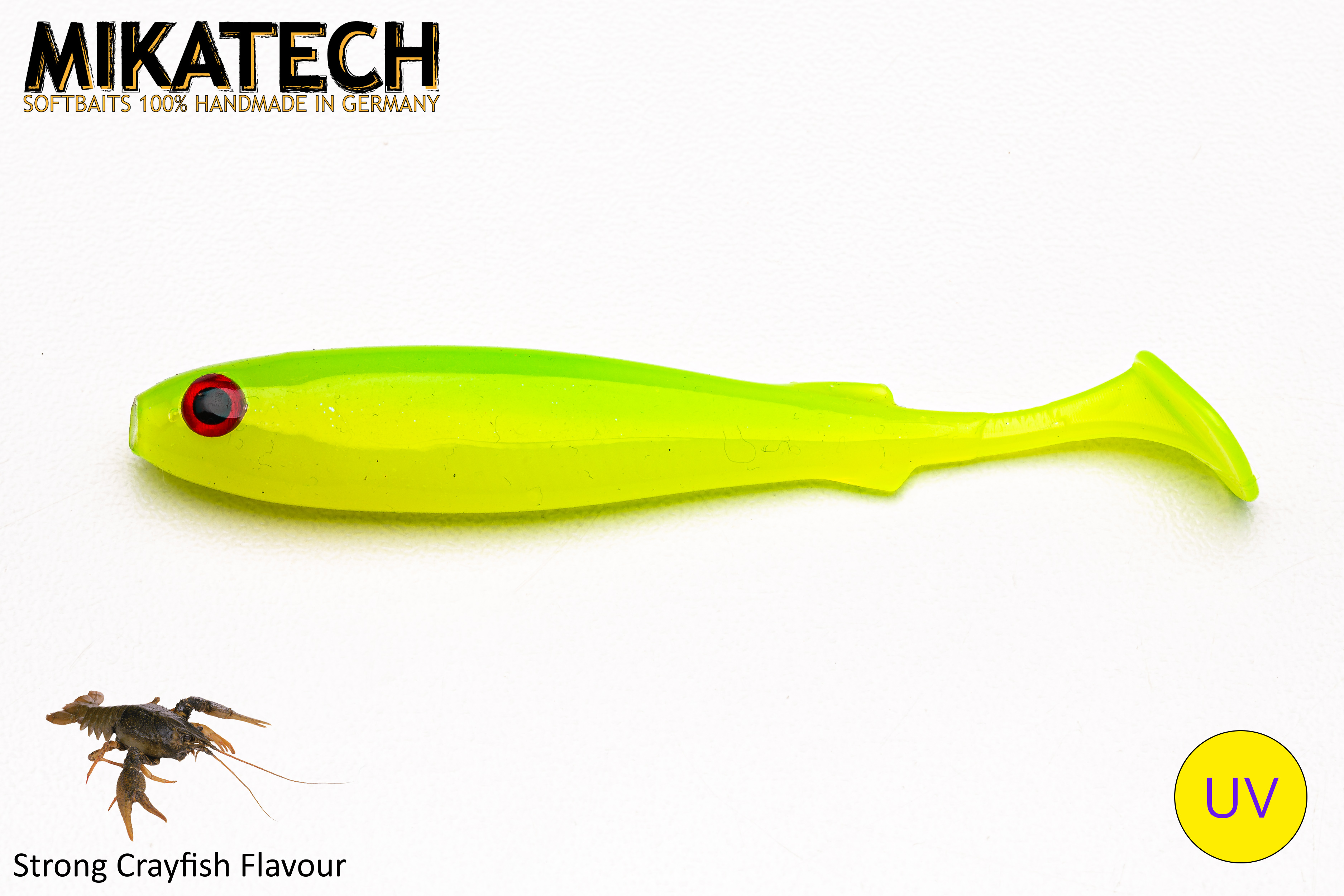MIKATECH Barschfutter 7,5 cm Chartreuse UV