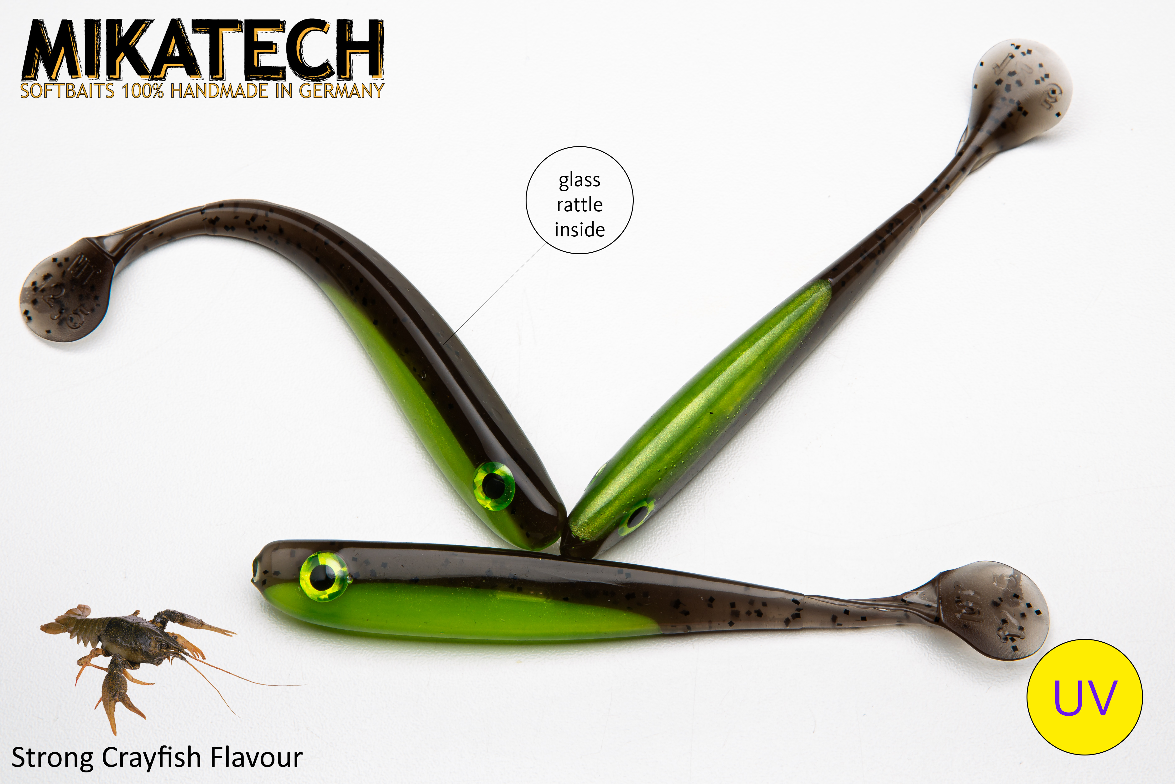 MIKATECH Real Shad 12,5 cm Green Pumpkin Chartreuse UV MIKATECH Real Shad 12,5 cm Green Pumpkin Chartreuse UV